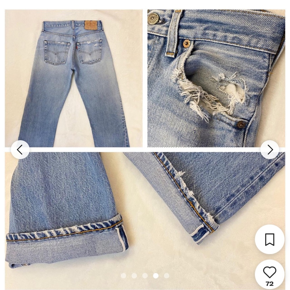 Levi's Light Blue Straight Leg Jeans - Picture 4 of 8